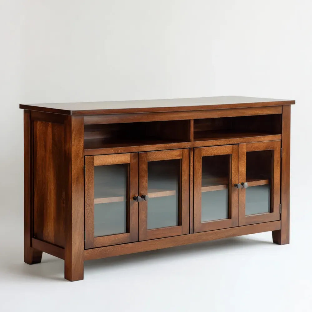 TV Stand Solid Wood 120x40x70 cm - Brown - Traditional Design