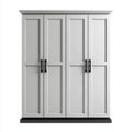 Wardrobe 180x200x60 cm - Wood - White - Modern Design
