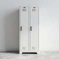 Metal Storage Cabinet 60x40x180 cm 2-Door - White - Industrial Style