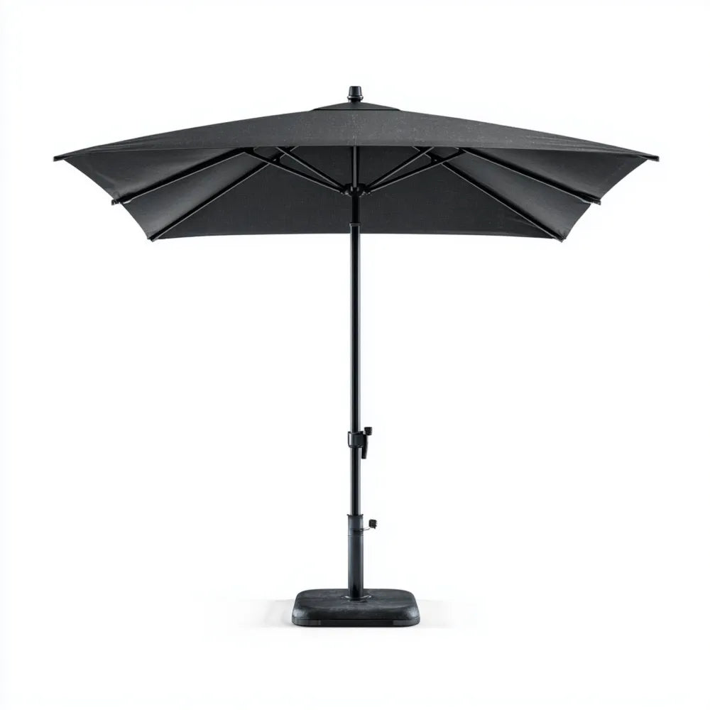 Outdoor Umbrella Polyester Fabric 3m (Diameter) x Adjustable Height Black
