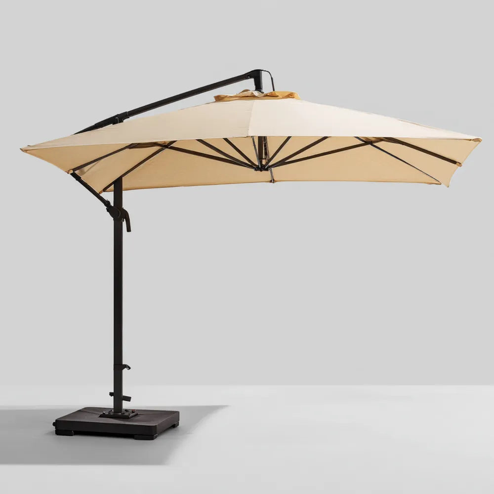 Cantilever Patio Umbrella 3m x 3m x 2.5m - Beige - Adjustable Outdoor Shade