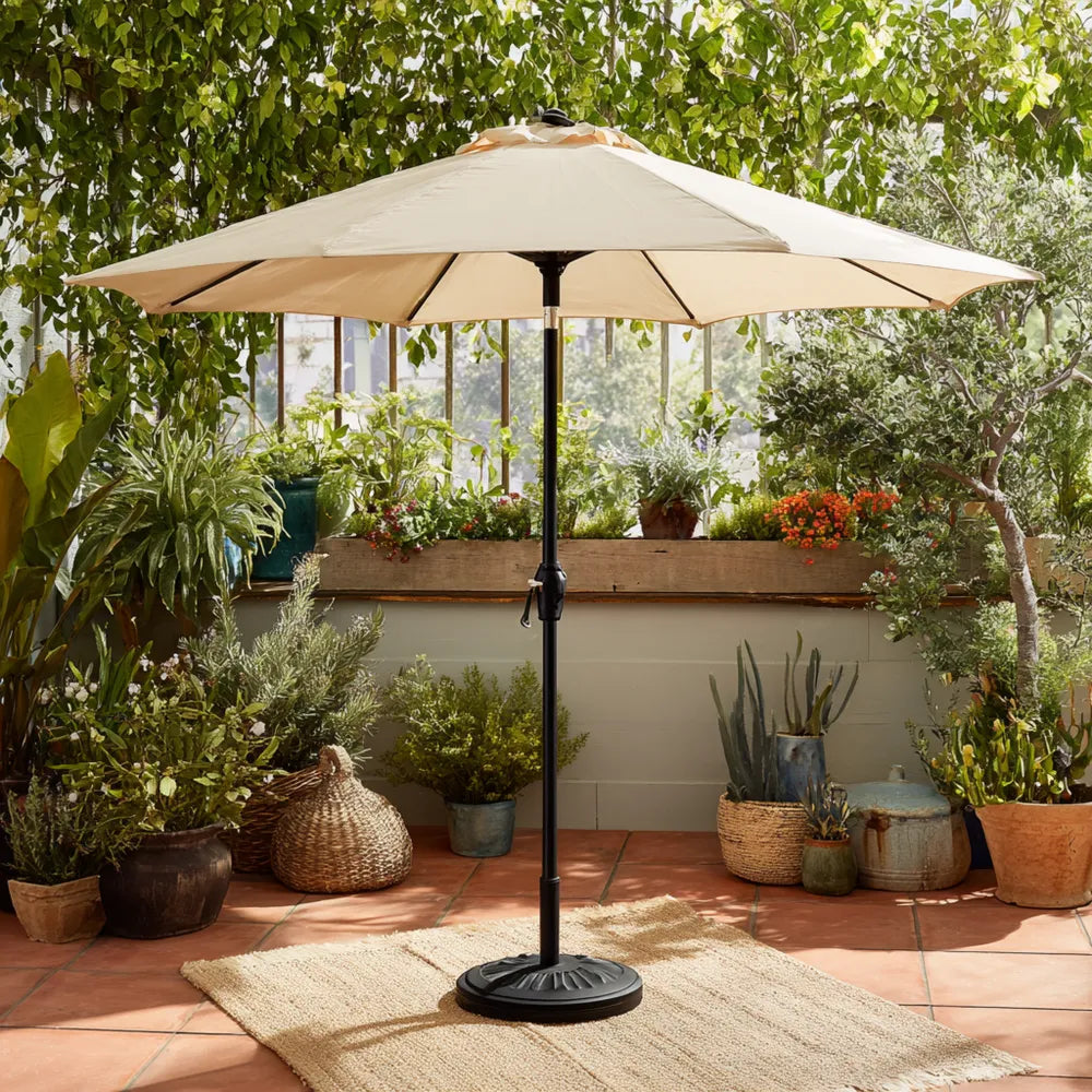 Patio Umbrella Outdoor Sunshade Beige 2.7m x Adjustable Height