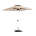Outdoor Patio Umbrella 2.5m x 2.5m x 2.4m Polyester Canopy – Beige – Adjustable