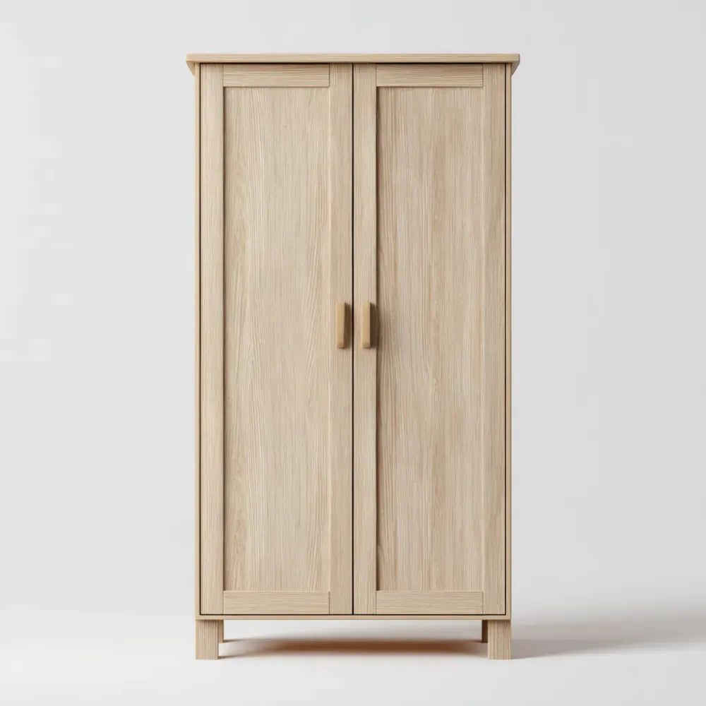 Wooden Wardrobe 120x60x200 cm - Modern Minimalist Oak Finish