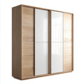 Sliding Door Wardrobe 180x200x60 cm - White/Oak - Contemporary Design