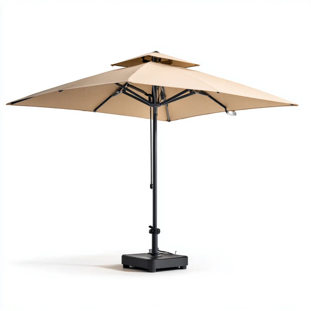 Patio Umbrella 3x3x2.5 m Polyester – Beige – Double Canopy Design