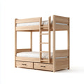 Bunk Bed Solid Wood 200x100x160 cm - Natural Finish - Modern Design
